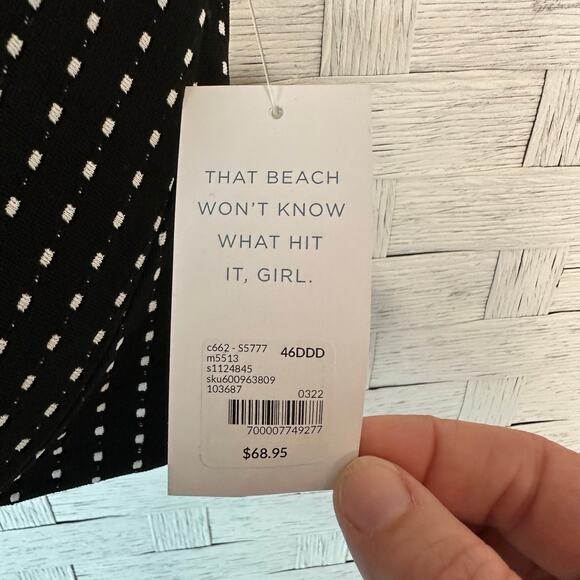 Swim by Cacique women’s two piece Bikini swimsuit black white Romantic plus size - Picture 7 of 16